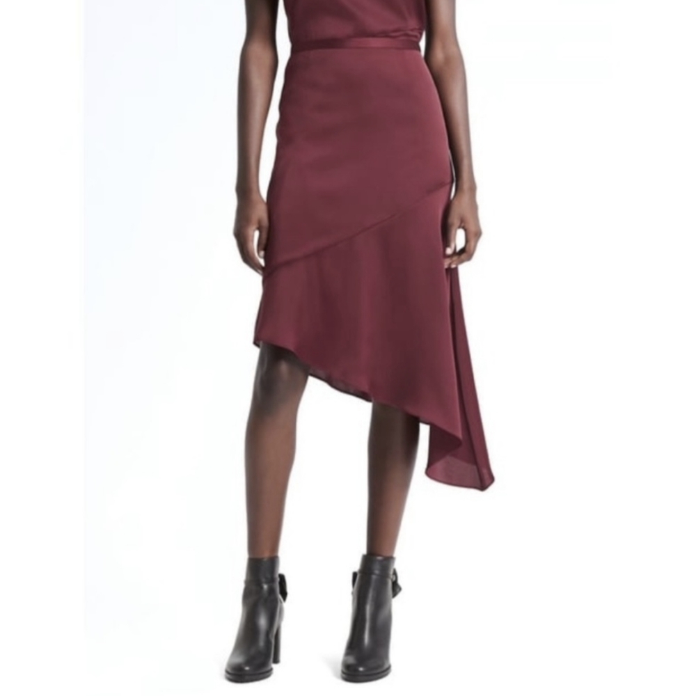 Banana Republic x Olivia Palermo Assymetrical Satin Skirt